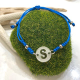 Pulsera Inicial Acrílico Plateado