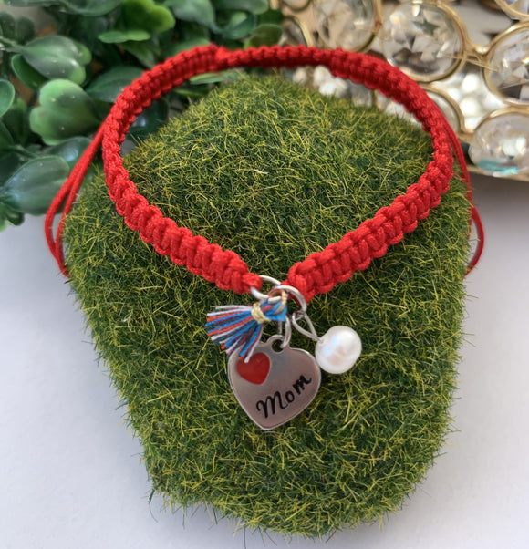 Pulsera Mom Corazón Rojo