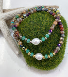 Pulsera una Perla Cristales en Plateado